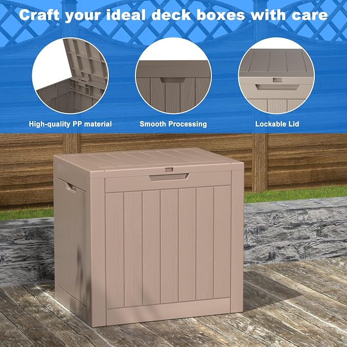 36 Gallon Outdoor Deck Box, Storage Lockable Waterproof Patio Furniture - Image 3
