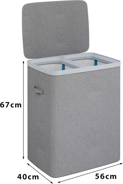Laundry Hamper with lid, 100L Large Capacity Foldable Laundry Basket with Dual - Image 4