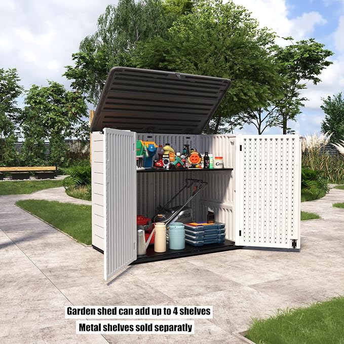 Resin Outdoor Storage Shed, 38 cu.ft Outdoor Storage Box Waterproof - Image 2