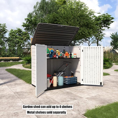 Resin Outdoor Storage Shed, 38 cu.ft Outdoor Storage Box Waterproof - Image 2