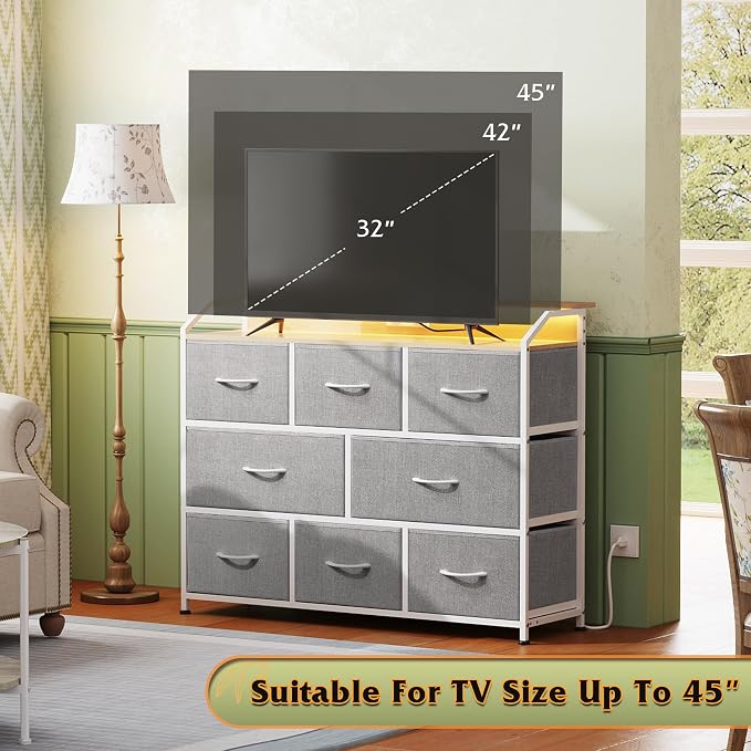 WLIVE Dresser for Bedroom, 8 Drawer LED Dresser - Image 7
