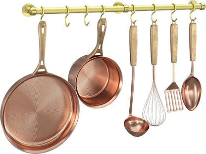 ROTHLEY Stainless Steel Hanging Pot Rack Hanger: 23.7 Inch Brass Pot and Pan by ROTHLEY
