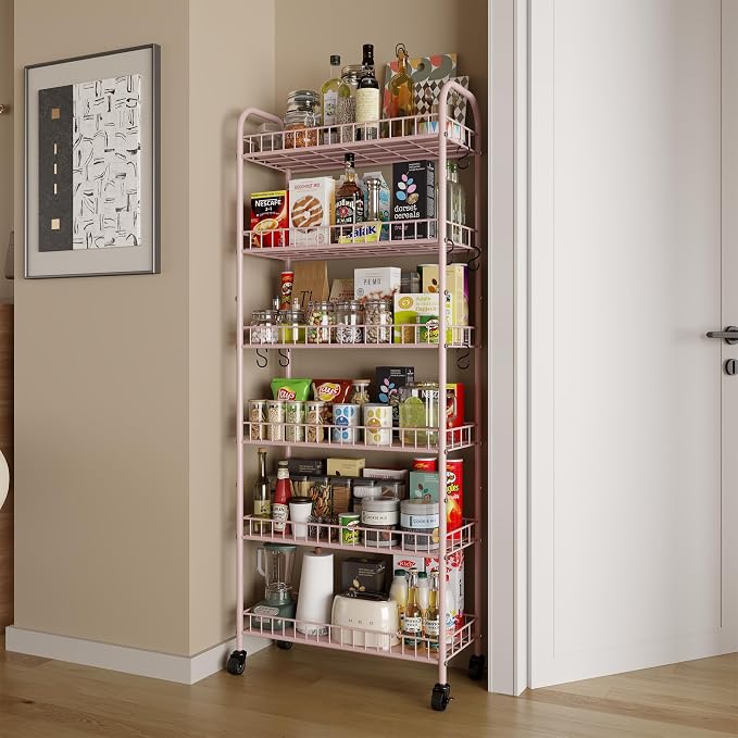 6 Tier Slim Rolling Storage Cart - Image 3