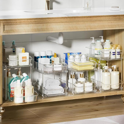 Delamu 2-Tier Under Sink Organizers and Storage, Pull Out Kitchen Pantry - Image 2