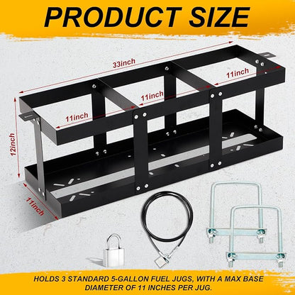 Outus Fuel Jug Holder Container Three 5 Gallon Gas Can Holder Heavy Duty - Image 2