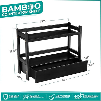 Sorbus Bamboo Bathroom Counter Organizer – 2-Tier Shelf - Image 3
