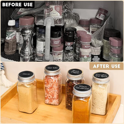 24Pcs Spice Jars with Label, 4oz Empty Square Seasoning Containers, Spice Jars - Image 7