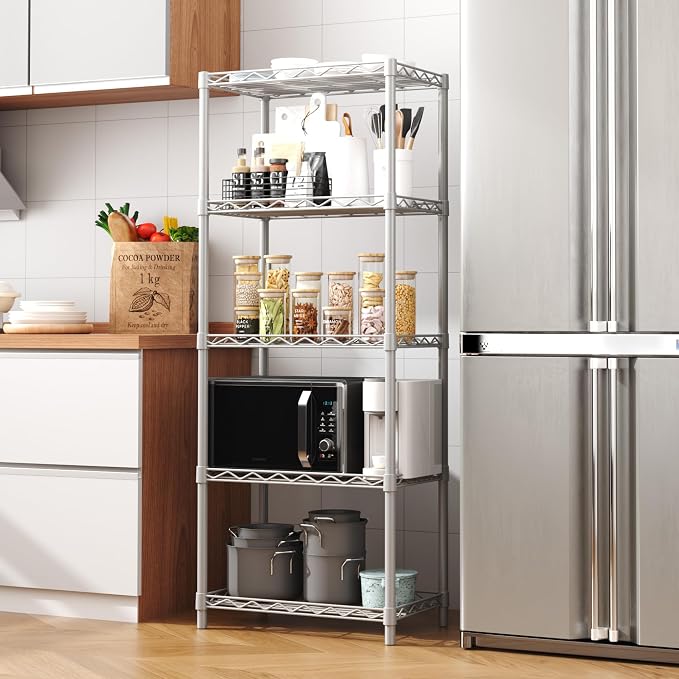 HOMEFORT 5-Tier Wire Shelving 5 Shelves Unit Metal Storage Rack Durable - Image 2