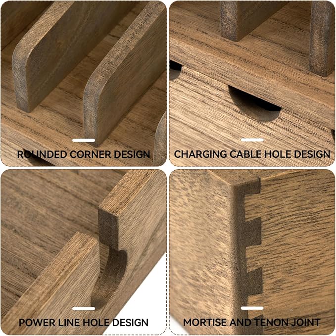 KIRIGEN Wood Charging Station Rack Organizer - Image 4