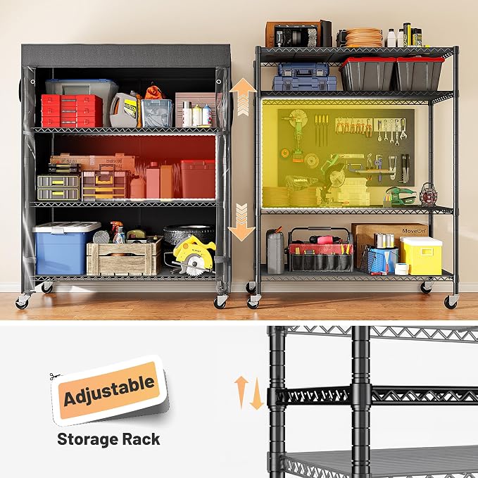 REIBII 4-Tier Storage Shelves Wire Shelving Unit - Image 6