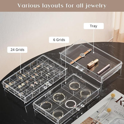 ProCase Acrylic Earrings Holder Organizer Box -Clear, 5 Layers | 79 Jewelry - Image 3
