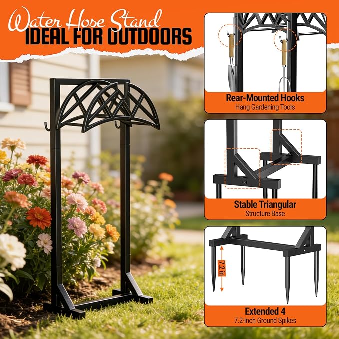 Garden Hose Holder, Heavy-Duty Water Hose Reel - Image 5