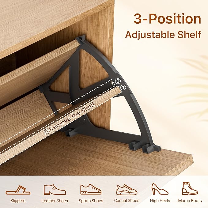 Farmhouse Shoe Cabinet Storage for Entryway, Slim Shoe Rack Cabinet - Image 5
