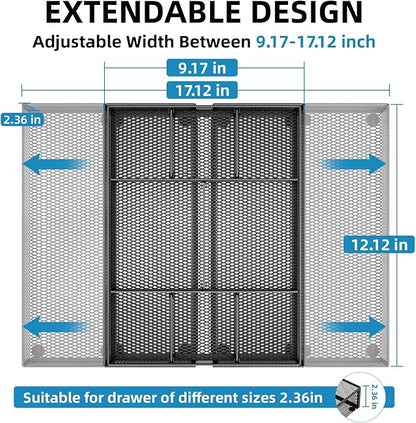 Marbrasse Expandable Desk Drawer Organizer, Mesh Drawer Organizer Tray - Image 2