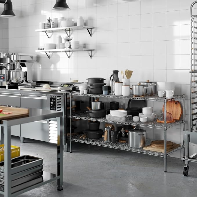 24" Deep x 60" Wide x 34" Height Wire Shelving Kit | 3-Tier | NSF Commercial - Image 8