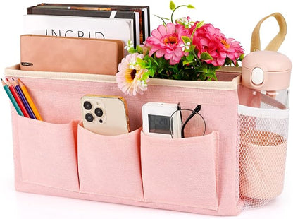 Bedside Organizer with Fixed Straps and Water Bottle Holder by Lilithye
