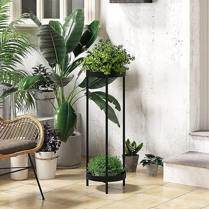 30" Plant Stand, 2 Tier Metal Flower Plants Holder - Image 5