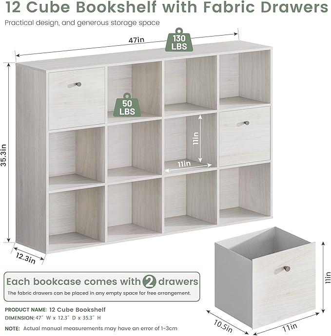 12 Cube Storage Organizer, Bookcase - Image 2