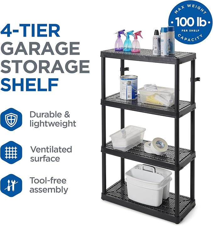 Gracious Living 4 Shelf Fixed Height Medium Duty Storage Unit 14 x 32 x 54.5 - Image 8