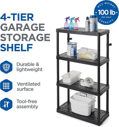 Gracious Living 4 Shelf Fixed Height Medium Duty Storage Unit 14 x 32 x 54.5 - Image 8