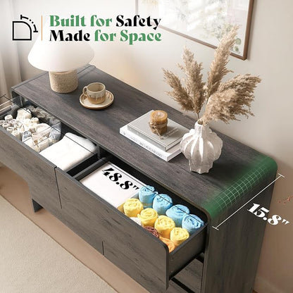AMERLIFE 7 Drawer Dresser for Bedroom, Anti-Tip Kit, Wood Cabinet Organizer for - Image 5