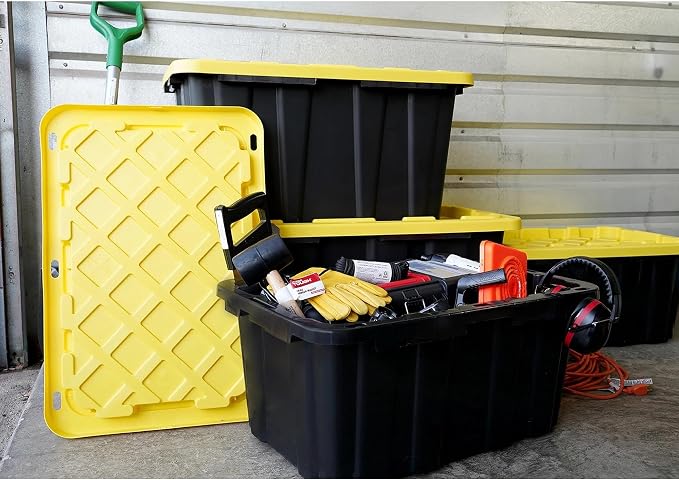 40 Gallon Tote 2 Pack, Heavy Duty Stackable Plastic Storage Bins - Image 3