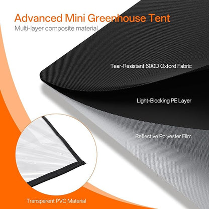 Bstrip Indoor Greenhouse with Grow Light, Plant Stand with 4 Pack 24W Full - Image 5