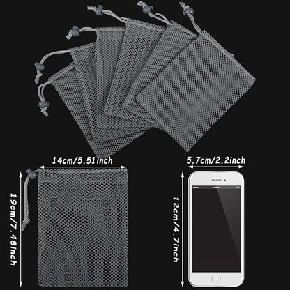 TecUnite 10 Pcs Mesh Bags Drawstring Laundry Bags Large Nylon Mesh Gift - Image 3