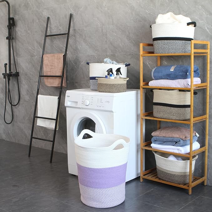 Sea Team Large Size Cotton Rope Woven Storage Basket - Image 2