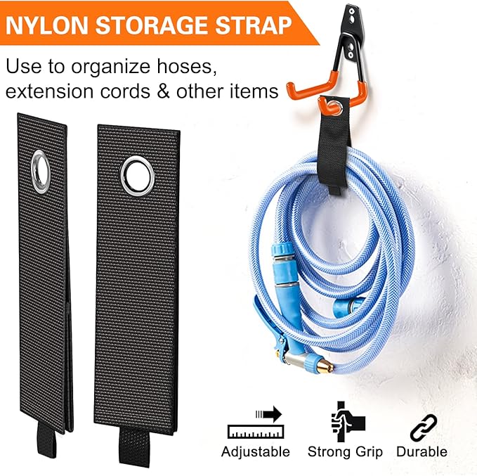 Heavy Duty Garage Hooks 4 Pack, 7.7 inch U Shaped Long Hanger, - Image 4
