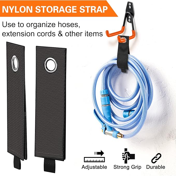 Heavy Duty Garage Hooks 4 Pack, 7.7 inch U Shaped Long Hanger, - Image 4