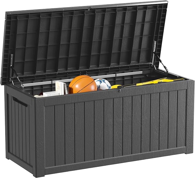 270 Gallon Outdoor Storage Box Patio Deck Box Waterproof, Resin Lockable by Decksplore%E2%80%94BuiltforOutdoor