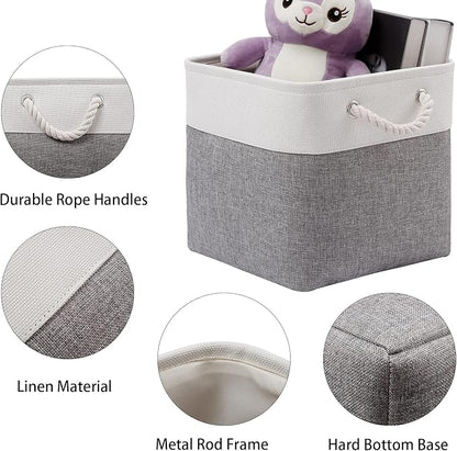 Cube Storage Bins, 6 Pack Collapsible Fabric Storage Cubes, 11 Inch Cube - Image 3