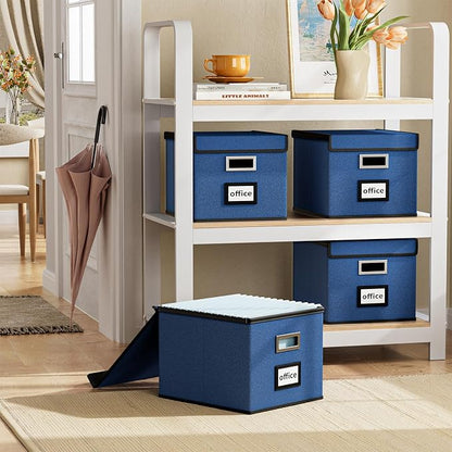 File Organizer Box with Lids, Collapsible File Folder Organizer | File Box with - Image 2