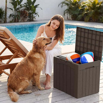 Devoko 29 Gallon Waterproof Outdoor Storage Box Resin Deck Box Lockable and UV - Image 5