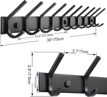 WEBI Coat Rack Wall Mounted, 10 Hooks - Image 2