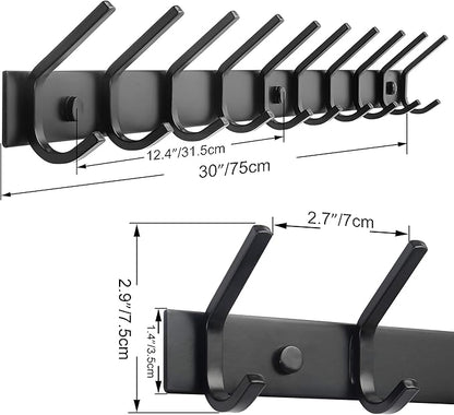 WEBI Coat Rack Wall Mounted, 10 Hooks - Image 2
