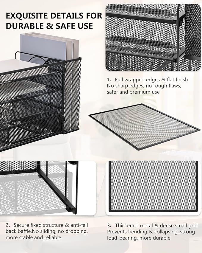 WALI Desk File Organizer, 4 Tier Desktop Paper Letter Tray Organizer - Image 5