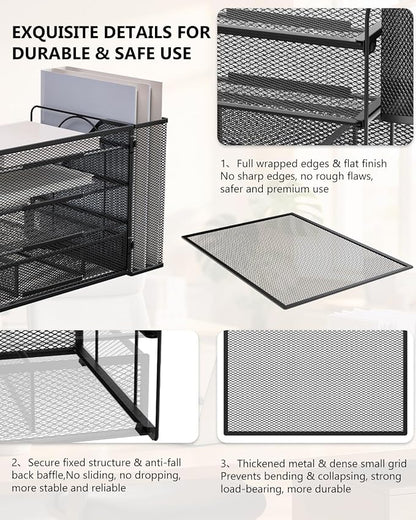 WALI Desk File Organizer, 4 Tier Desktop Paper Letter Tray Organizer - Image 5