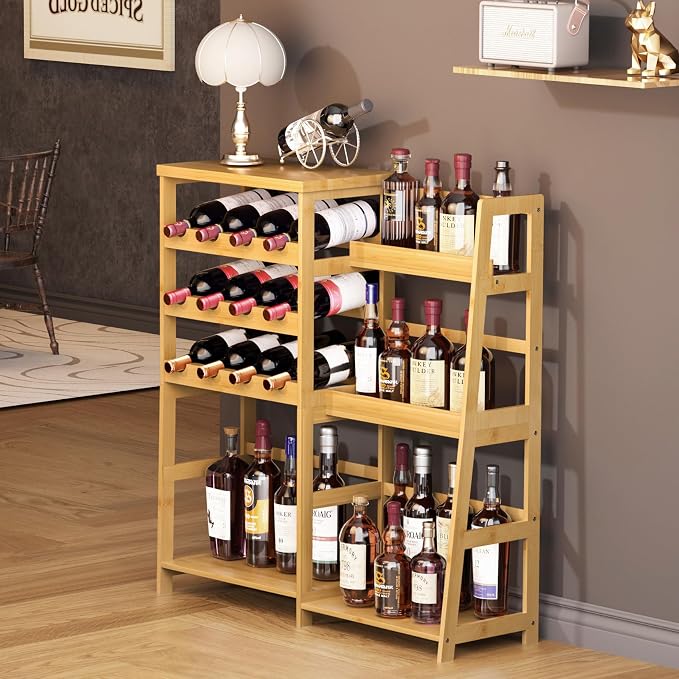 VASMIA Versatile Liquor Stand for Home Bar, Wine Rack Freestanding Floor - Image 5