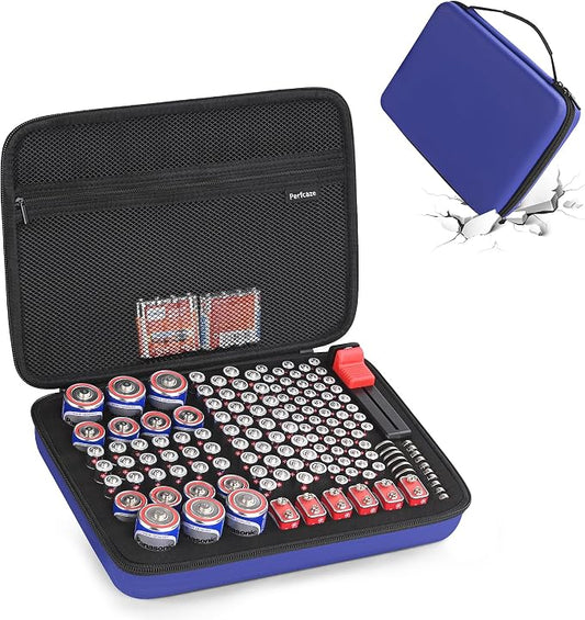 Battery Organizer Storage Case for AA AAA C D 9V, for 7 Batteries Variety Pack by Unknown