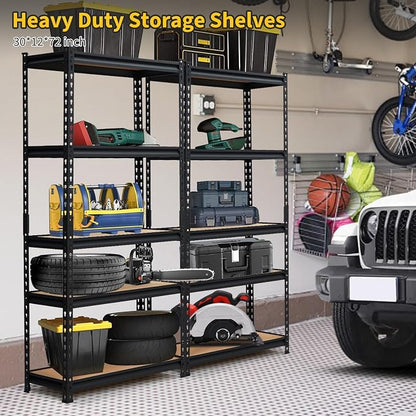 Storage Shelving Unit, 5-Tier Adjustable Metal Storage Shelves - Image 3