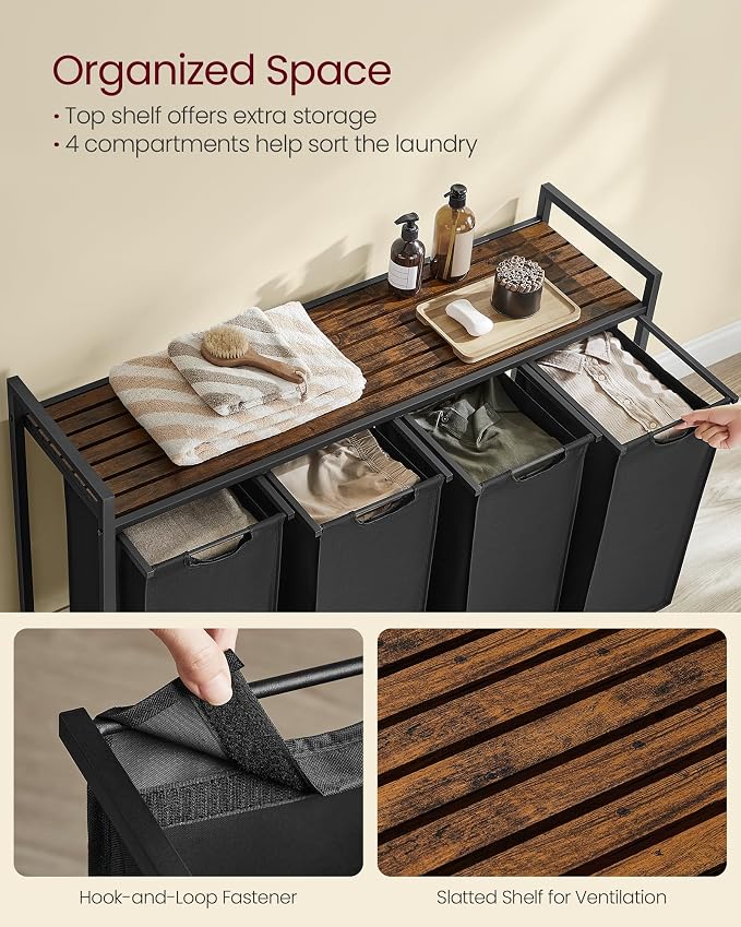 VASAGLE Laundry Hamper, Laundry Basket, Laundry Sorter - Image 3