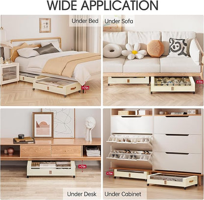 Yecaye Under Bed Storage with Wheels, 2 Pack Under Bed Storage Containers - Image 6
