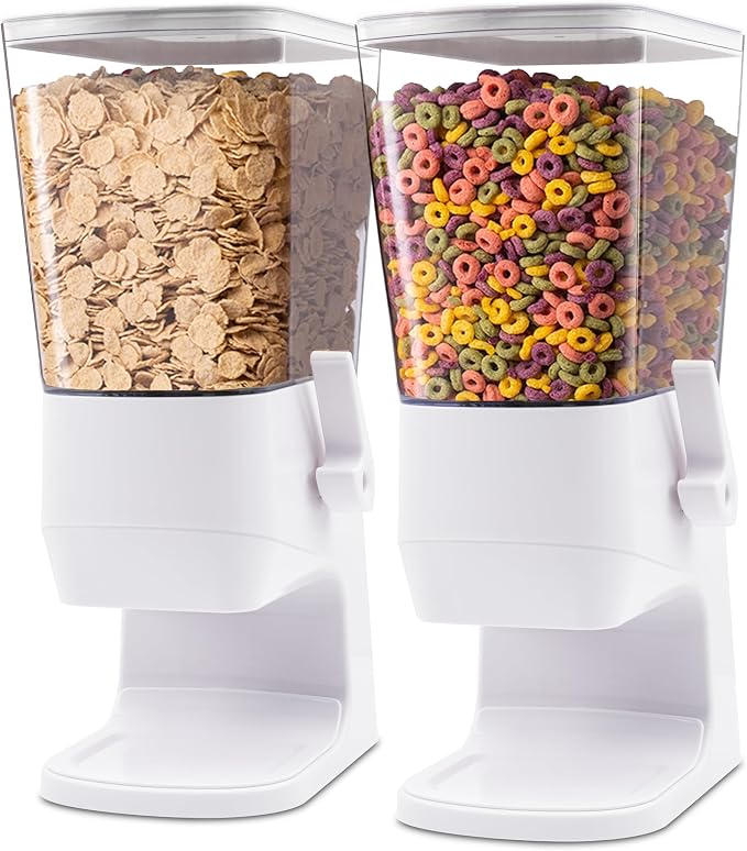 Cereal Dispenser Countertop 2Pcs, Cereal Containers Storage Snack Dispenser by ZeadesignNewProductNewLife