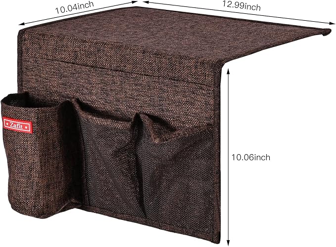 Zafit Linen 4 Pockets Bedside Caddy, Bedside Storage Organizer - Image 3