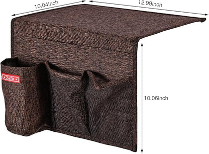 Zafit Linen 4 Pockets Bedside Caddy, Bedside Storage Organizer - Image 3