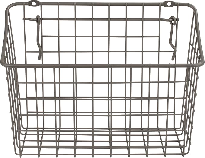 Spectrum Large Wire Basket Pegboard Wall Organizer Metal Pegboard Storage Bin - Image 7