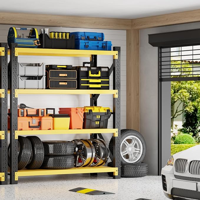 5000LBS Heavy Duty Garage Shelving 59" W Garage Storage Shelves 4-Tier Metal - Image 2