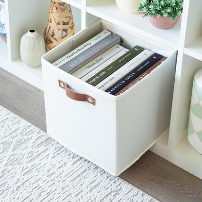 OrganiHaus 11" x 11" x 11" Fabric Cubes Storage Bins Set of 4, Foldable - Image 5